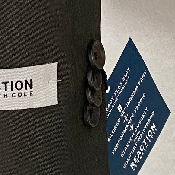 Kenneth Cole Reaction Men's 38 Regular Suit Jacket Flex Fabric Dark Grey NEW - Picture 3 of 9